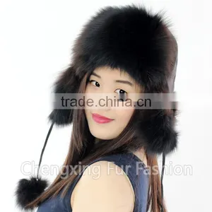 CX-C-38B Russia Winter Warm Real Fox Fur Winter Hat thumbnail-1