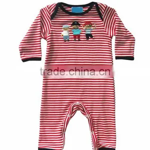 Vintage Colour Red and White Printed Baby Jumpsuits for Kids Fancy Rompers thumbnail-1