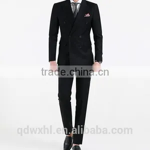 Fashion Navy Blue Stripe Double-Breasted Bespoke Suit Wholesale Mens Suit thumbnail-4