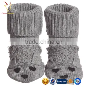 Kids Baby Grey Cotton Cashmere Flopsey Bootees thumbnail-1