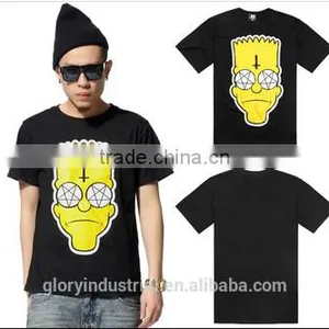 Wholesale Unisex Soft Cotton Black T-shirt Printing thumbnail-1