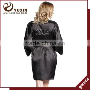 Bride Robe Women's Sleepwear Silk Robes Sleeping Robe for Women SR0020 thumbnail-1