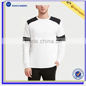 High Quality Black White Colorblocked Cotton-Blend Mens Collar Sweatshirt thumbnail-1