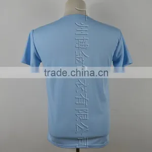 Light Blue Color Dry Fit Mens Tshirt for Promotion thumbnail-3