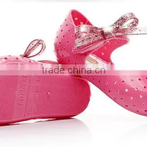 Shining Side Bow Hook and Loop Type Mini Melissa Jelly Shoes thumbnail-6