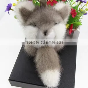 High Quality Mink Fur Rabbit Shape Keychain/mink Fur Keychain thumbnail-3