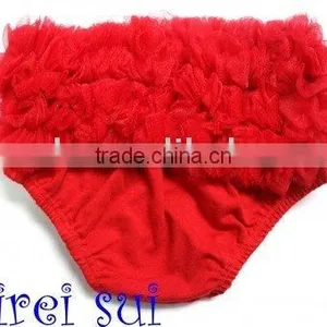 Red Baby Ruffles Chiffon Bloomers Panties T2 thumbnail-1