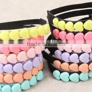 6 Colors Heart Design Not-slip Lace Elastic Shoe Straps Decorative Shoe Strap thumbnail-1