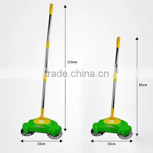 360 Degree Rotation Swirl Dustpan Broom Hand Propelled Floor Sweeper thumbnail-2