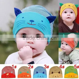 Cute Cartoon Cat 100%cotton Baby Children Hat thumbnail-1