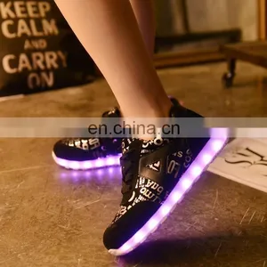 Wholesale Hot New Fashion Rechargeable OEM PU Leather Light Shoes Sneakers LED Shoes Men Women Footwear thumbnail-3