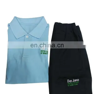 Blue and Black Color 100% Cotton School Uniform Sport Wear Uniforms for Students thumbnail-2