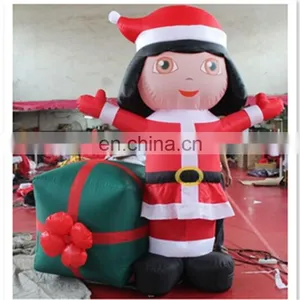 New Design Inflatable Christmas Cartoon Figure With Gifts Boxes for Christmas Decoration thumbnail-2
