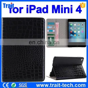 Crocodile Pattern Wallet Style Side Flip PC+ PU Leather Case for IPad Mini 4 thumbnail-1