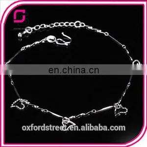 Korean Summer Fashion Cute Heart-shaped Star Silver Ladies and Girls Anklets thumbnail-1
