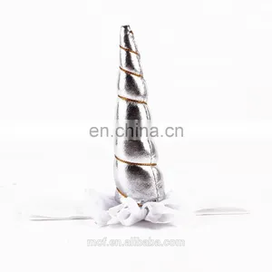 MCH-2469 New Design Flower Antenna Headband Halloween Cute Baby Girl Silver Unicorn Headband for Kids thumbnail-1