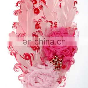 Baby Girl Headband Baby Headband Diamond Flower Feather Headdress thumbnail-1