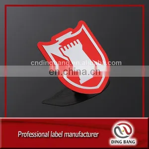High Polished Custom Stamped Shield Shape And Color Painted Type Red Embossed Metal Nameplate thumbnail-1