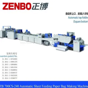 ZB700CS-240 Sheet-fed Paper Bag Making Machine With Top Folding Function thumbnail-1