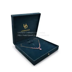 Custom Wholesale Velvet Jewellery Box Necklace Bangle Bracelet Ring Set Jewelry Packaging thumbnail-3