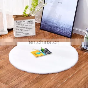 Super Soft White Faux Rabbit Fur Area Rug Carpet thumbnail-2
