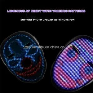 APP Full-Color LED Face-Changing Glowing Mask Christmas Party Dance Bar Nightclub Atmosphere Props Party Effect thumbnail-4