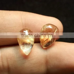 Rutile Quartz Cabochon Gemstone / Yellow Rutile Cabs Stone / Wire Wrapped Pendant thumbnail-3