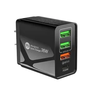 PD+3USB Mobile Phone Charger 5v7a Fast Charge Compatible Multiple Models Of Multi-port Qc3.0 Power Adapter thumbnail-1