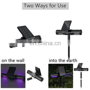 High Voltage Shock Solar Powered UV LED Waterproof Garden Mosquito Killer Light With Solar Powered USB Charging thumbnail-5