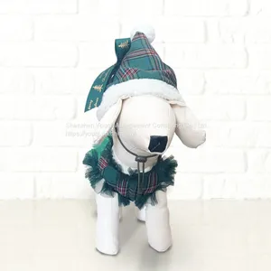 Christmas Pet Clothes/ Wholesale Pet Clothes/ Factory Pet Clothes/ Green Christmas Dog Clothes/ Dog Christmas Hat thumbnail-3