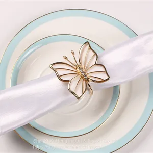 Manufacture Directly Wholesale Butterfly Table Napkin Ring Holder For Wedding thumbnail-2