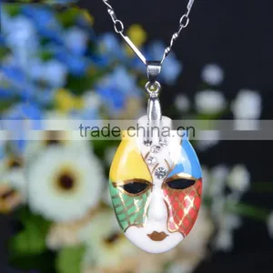 CUSTOMIZED Famille Rose Porcelain Glazed Phantom of the Opera Pendant Necklace thumbnail-1
