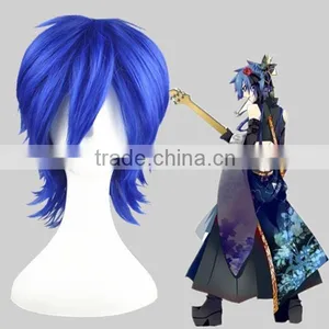 High Quality 35cm Short Straight VOCALOID KAOTO Wig Cosplay Blue Synthetic Anime Wig Cosplay Hair Wigs Party Wig thumbnail-1