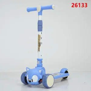 Children's Scooters Children's 3-wheel Music Glowing Folding Toys, Outdoor Sliding Sports, Boys and Girls Kids Kick thumbnail-1