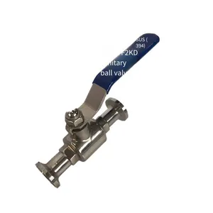 1/2 Inch Sanitary Ball Valve Suitable for 12.7 Steel Pipe Clamp Chuck, 25.4 Manual Ball Valve, 304 Stainless Steel Straight-through Quick-install Valve thumbnail-1