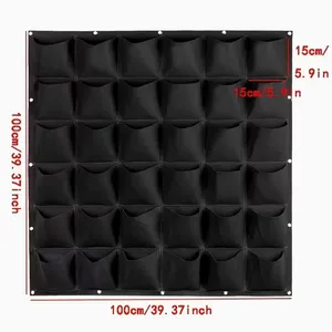 Eco-friendly Felt Multi-pocket Vertical Hanging Garden Planter Breathable Wall Mounted Grow Bags for Vegetables thumbnail-3