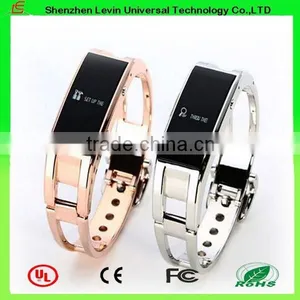 D8 Metal Gold Silver Hot Fitness Tracker Calorie Counter Sleep Monitor Watch Bluetooth Bracelet thumbnail-1
