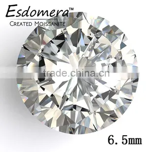 6.5mm Round Esdomera Moissanite Color E-F Lab Grown Diamond Loose Stone Colorless Moissanite Wholesale thumbnail-1