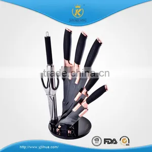 KITCHEN KING Non-stick Color Coating Knife Set With Copper Color Acrylic Stand thumbnail-1
