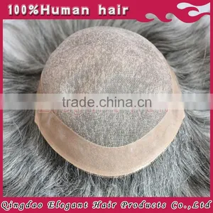 China Wholesale Websites Unprocessed Indian Virgin Hair Mens Toupees Grey Hair thumbnail-3