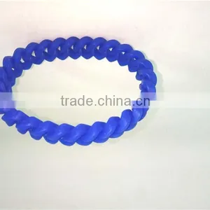 Wholesale Customized Hand Chain Braided Silicone Handwrist Blue Sports Bracelet thumbnail-1