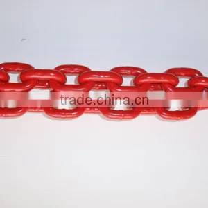 Red Coated Plastic Link Chain Welded Link Chain thumbnail-1