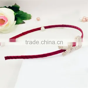 2015 Fashion Party Pearl Crystal Rhinestone Headwear Punk Hair Bow Headband thumbnail-6