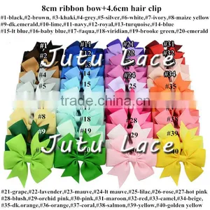 Low-priced Grosgrain 8cm Ribbon Bow With Hair Clips in 40colors- Children Girl Hair Accessories Clips thumbnail-6