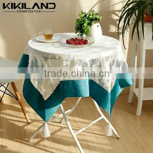 100% Polyester White Lace Table Cloth With Tassels thumbnail-1