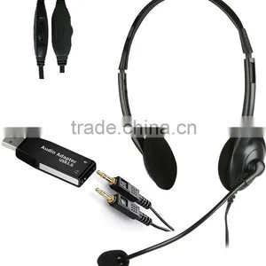 Lightweight USB Computer Headphone With Microphone for Skye and Multimedia USB-212S thumbnail-1