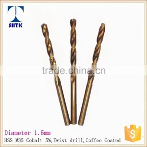 HSS M35 Cobalt Drill , Dia 1.5mm, Fully Ground Twist Drill Bit thumbnail-2