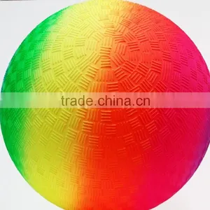 New Arriva 8.5 Inch Neon Rainbow Playground Ball for Outdoor Fun thumbnail-6