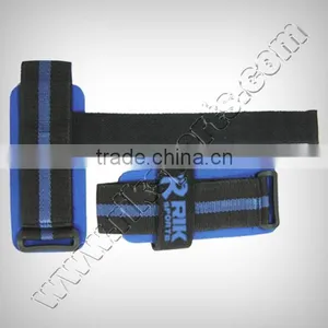 Lifting Straps Padded With Neoprene, Blue & Black Webbing With Plastic Buckle, Velcro Closure thumbnail-1