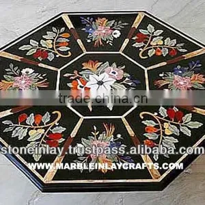 Black Marble Dining Table Tops, Exclusive Marble Table Top thumbnail-1